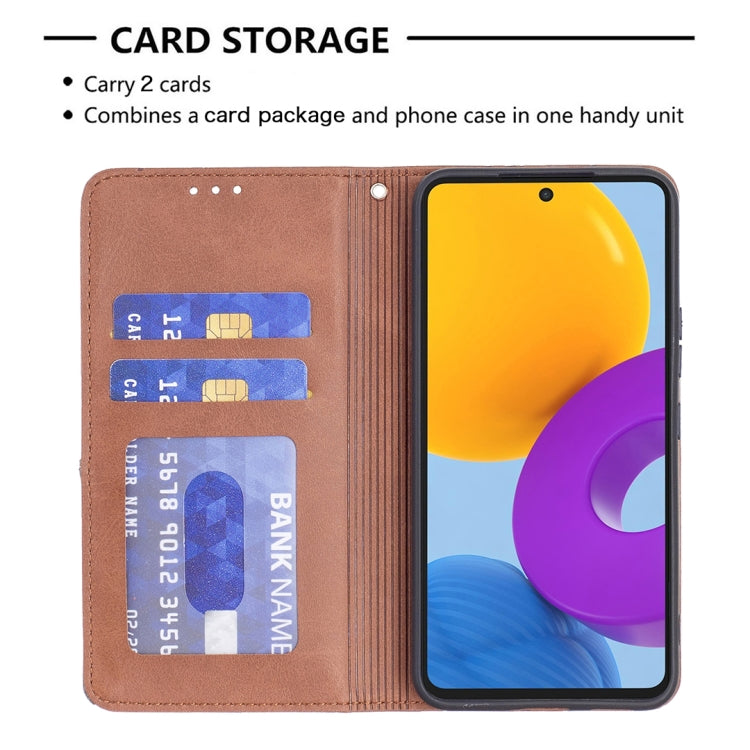 For Samsung Galaxy M52 5G Prismatic Invisible Magnetic Horizontal Flip Phone Leather Case with Holder & Card Slots & Photo Frame