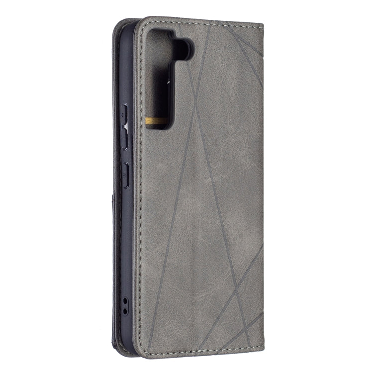 For Samsung Galaxy S22 5G Prismatic Invisible Magnetic Horizontal Flip Phone Leather Case with Holder & Card Slots & Photo Frame