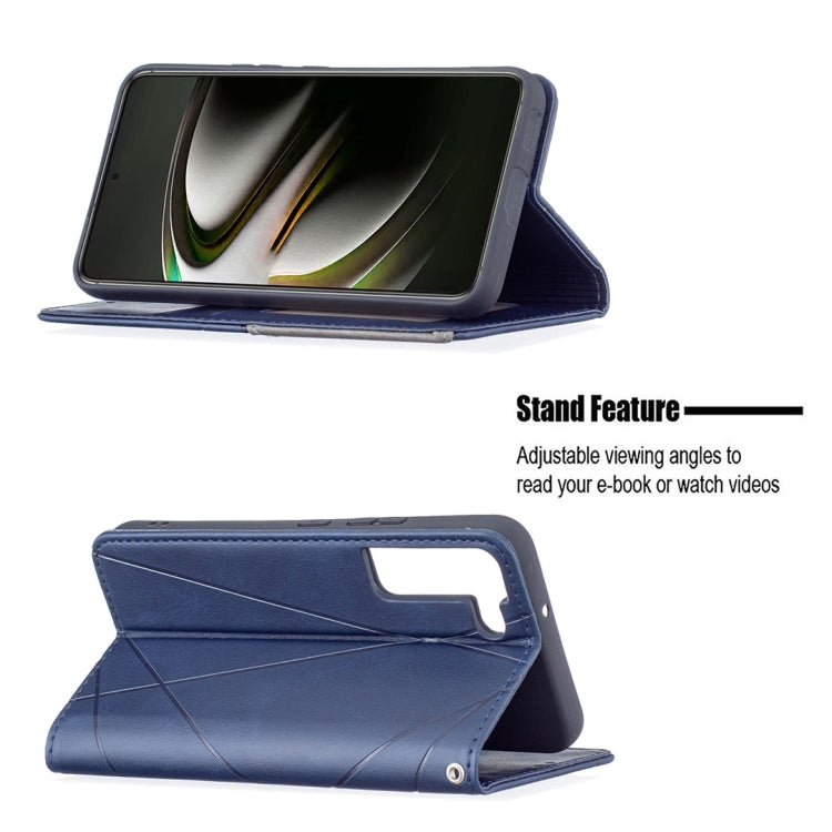 For Samsung Galaxy S22 5G Prismatic Invisible Magnetic Horizontal Flip Phone Leather Case with Holder & Card Slots & Photo Frame