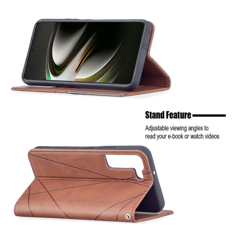 For Samsung Galaxy S22 5G Prismatic Invisible Magnetic Horizontal Flip Phone Leather Case with Holder & Card Slots & Photo Frame