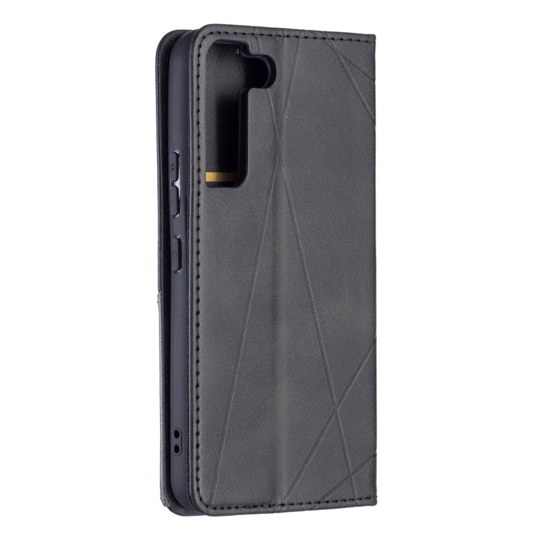 For Samsung Galaxy S22 5G Prismatic Invisible Magnetic Horizontal Flip Phone Leather Case with Holder & Card Slots & Photo Frame