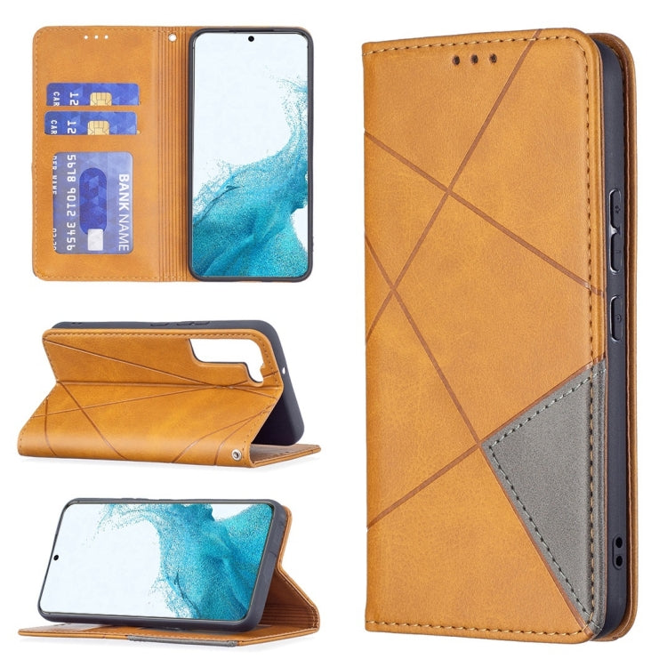 For Samsung Galaxy S22+ 5G Prismatic Invisible Magnetic Horizontal Flip Phone Leather Case with Holder & Card Slots & Photo Frame