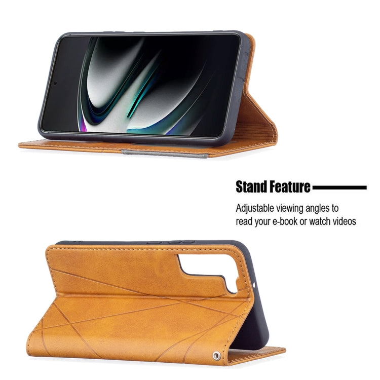 For Samsung Galaxy S22+ 5G Prismatic Invisible Magnetic Horizontal Flip Phone Leather Case with Holder & Card Slots & Photo Frame