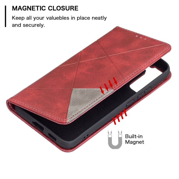For Samsung Galaxy S22+ 5G Prismatic Invisible Magnetic Horizontal Flip Phone Leather Case with Holder & Card Slots & Photo Frame