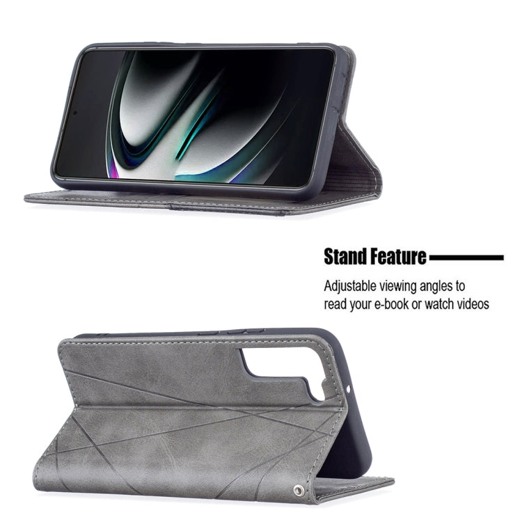For Samsung Galaxy S22+ 5G Prismatic Invisible Magnetic Horizontal Flip Phone Leather Case with Holder & Card Slots & Photo Frame
