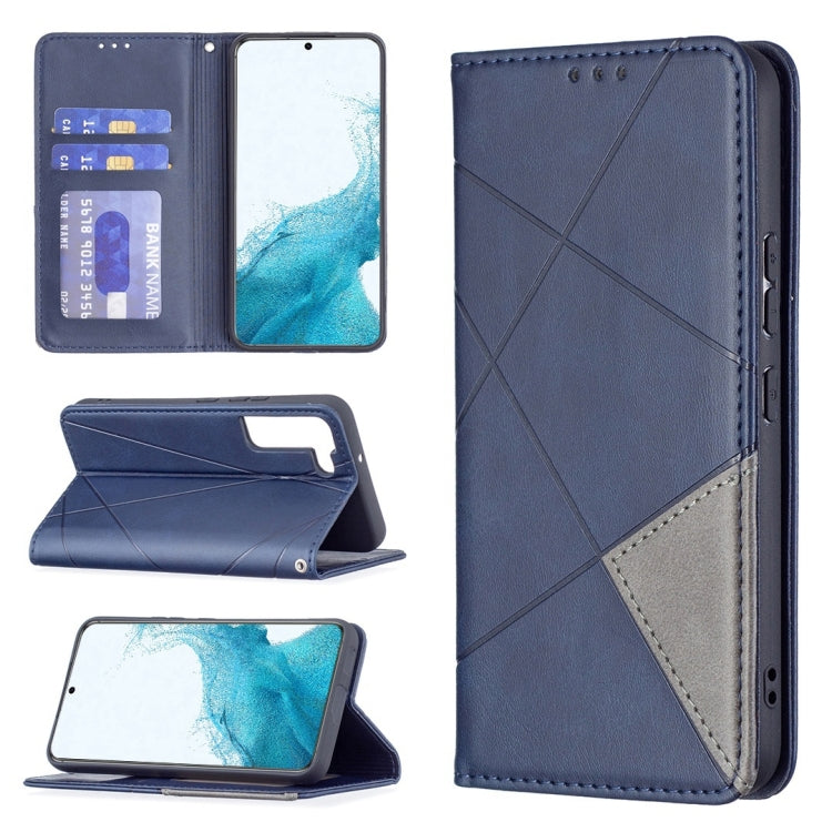 For Samsung Galaxy S22+ 5G Prismatic Invisible Magnetic Horizontal Flip Phone Leather Case with Holder & Card Slots & Photo Frame