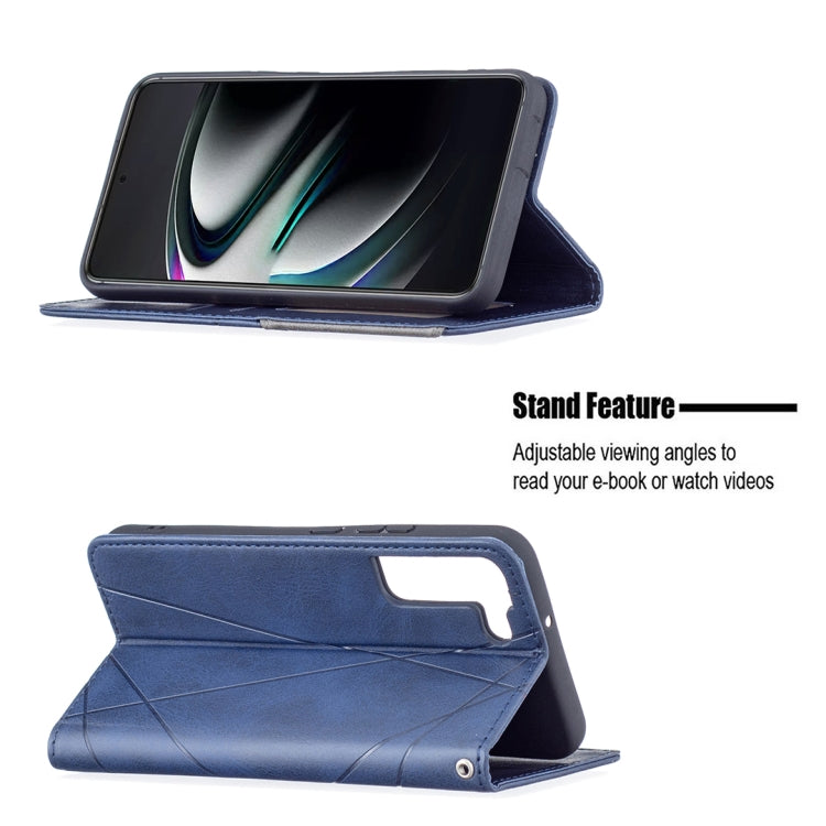 For Samsung Galaxy S22+ 5G Prismatic Invisible Magnetic Horizontal Flip Phone Leather Case with Holder & Card Slots & Photo Frame