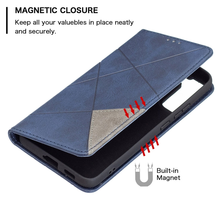 For Samsung Galaxy S22+ 5G Prismatic Invisible Magnetic Horizontal Flip Phone Leather Case with Holder & Card Slots & Photo Frame