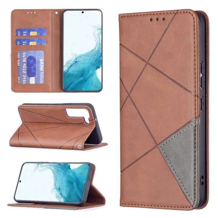 For Samsung Galaxy S22+ 5G Prismatic Invisible Magnetic Horizontal Flip Phone Leather Case with Holder & Card Slots & Photo Frame