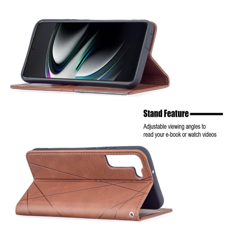 For Samsung Galaxy S22+ 5G Prismatic Invisible Magnetic Horizontal Flip Phone Leather Case with Holder & Card Slots & Photo Frame