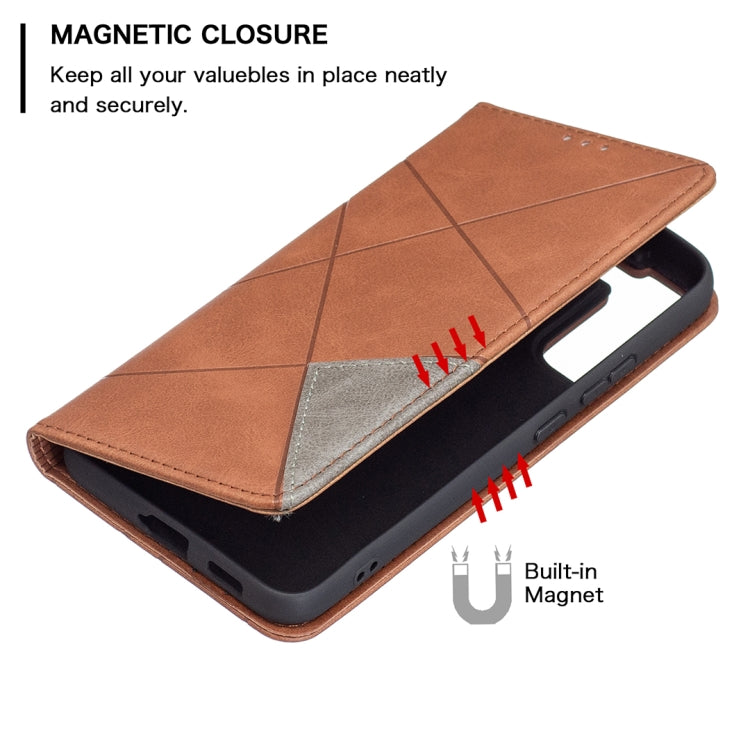 For Samsung Galaxy S22+ 5G Prismatic Invisible Magnetic Horizontal Flip Phone Leather Case with Holder & Card Slots & Photo Frame