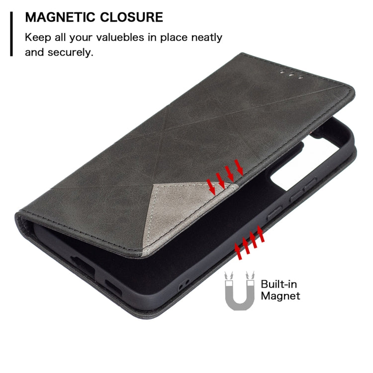 For Samsung Galaxy S22+ 5G Prismatic Invisible Magnetic Horizontal Flip Phone Leather Case with Holder & Card Slots & Photo Frame