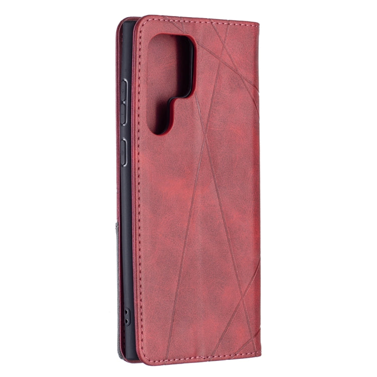 For Samsung Galaxy S22 Ultra 5G Prismatic Invisible Magnetic Horizontal Flip Phone Leather Case with Holder & Card Slots & Photo Frame