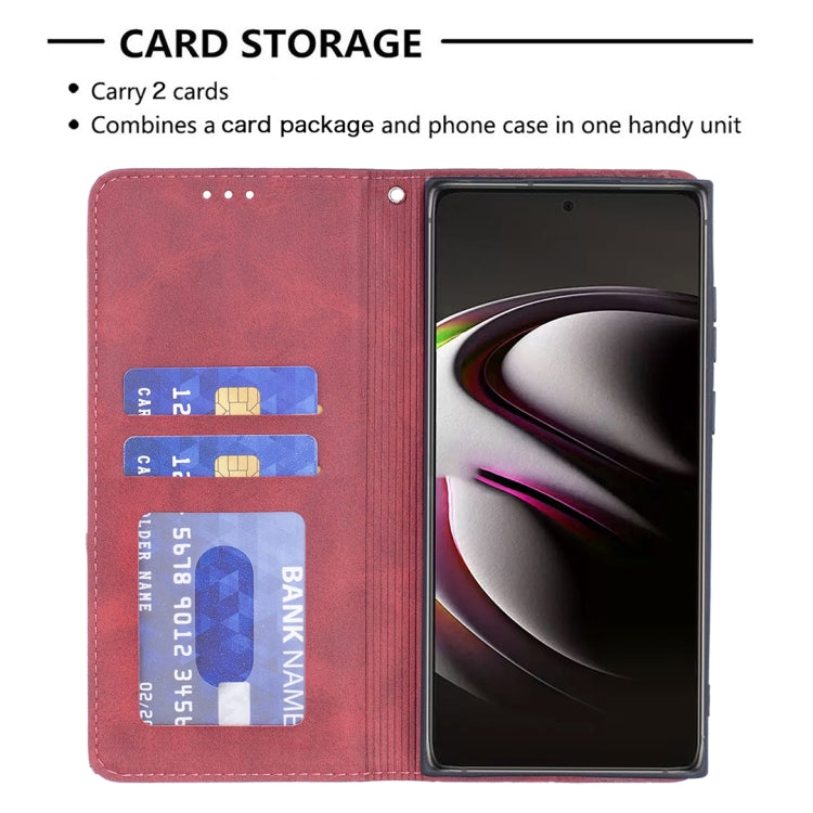 For Samsung Galaxy S22 Ultra 5G Prismatic Invisible Magnetic Horizontal Flip Phone Leather Case with Holder & Card Slots & Photo Frame