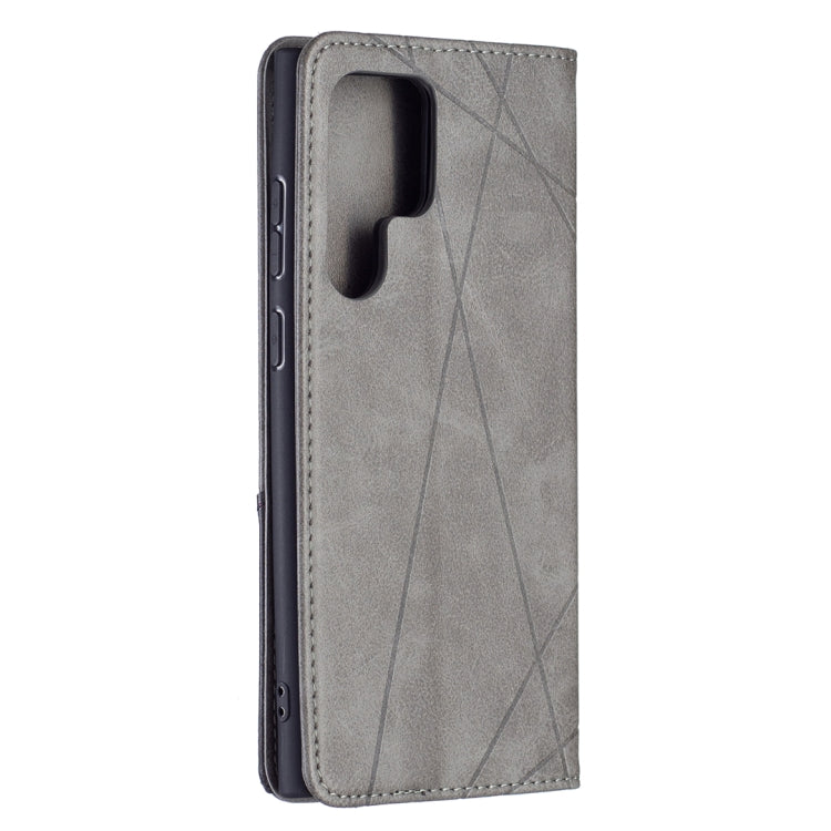 For Samsung Galaxy S22 Ultra 5G Prismatic Invisible Magnetic Horizontal Flip Phone Leather Case with Holder & Card Slots & Photo Frame
