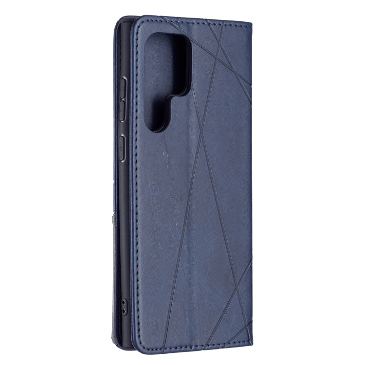For Samsung Galaxy S22 Ultra 5G Prismatic Invisible Magnetic Horizontal Flip Phone Leather Case with Holder & Card Slots & Photo Frame
