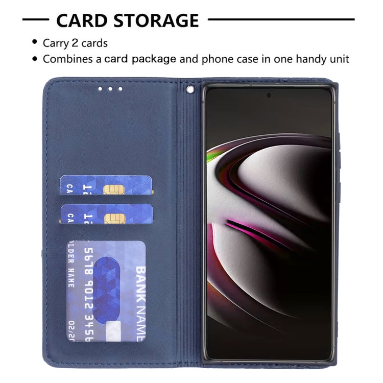 For Samsung Galaxy S22 Ultra 5G Prismatic Invisible Magnetic Horizontal Flip Phone Leather Case with Holder & Card Slots & Photo Frame