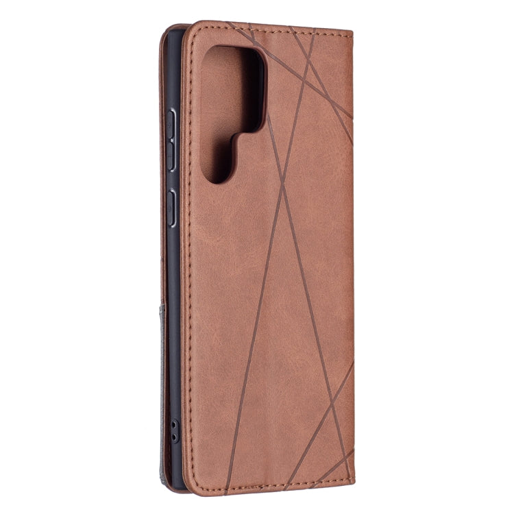 For Samsung Galaxy S22 Ultra 5G Prismatic Invisible Magnetic Horizontal Flip Phone Leather Case with Holder & Card Slots & Photo Frame