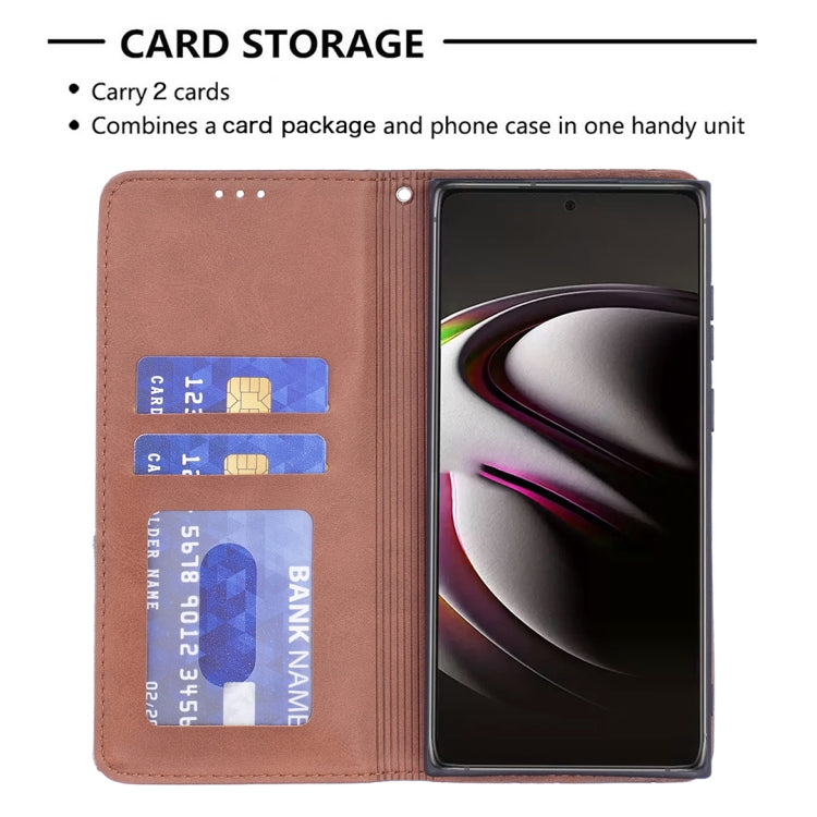 For Samsung Galaxy S22 Ultra 5G Prismatic Invisible Magnetic Horizontal Flip Phone Leather Case with Holder & Card Slots & Photo Frame