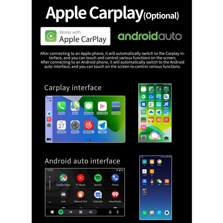 S-9090 9 inch HD Screen Car Android Player GPS Navigation Bluetooth Touch Radio, Support Mirror Link & FM & WIFI & Steering Wheel Control, Style:Standard Version+Carplay