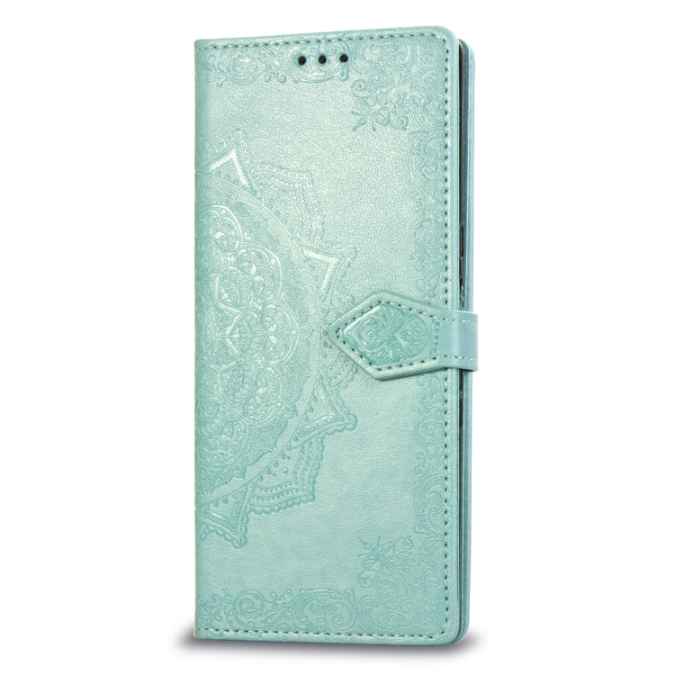 For Sony Xperia 1 Embossed Mandala Pattern PC + TPU Horizontal Flip Leather Case with Holder & Card Slots