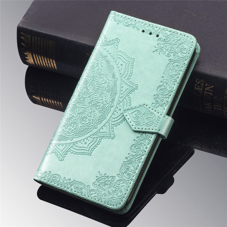 For Sony Xperia 1 Embossed Mandala Pattern PC + TPU Horizontal Flip Leather Case with Holder & Card Slots