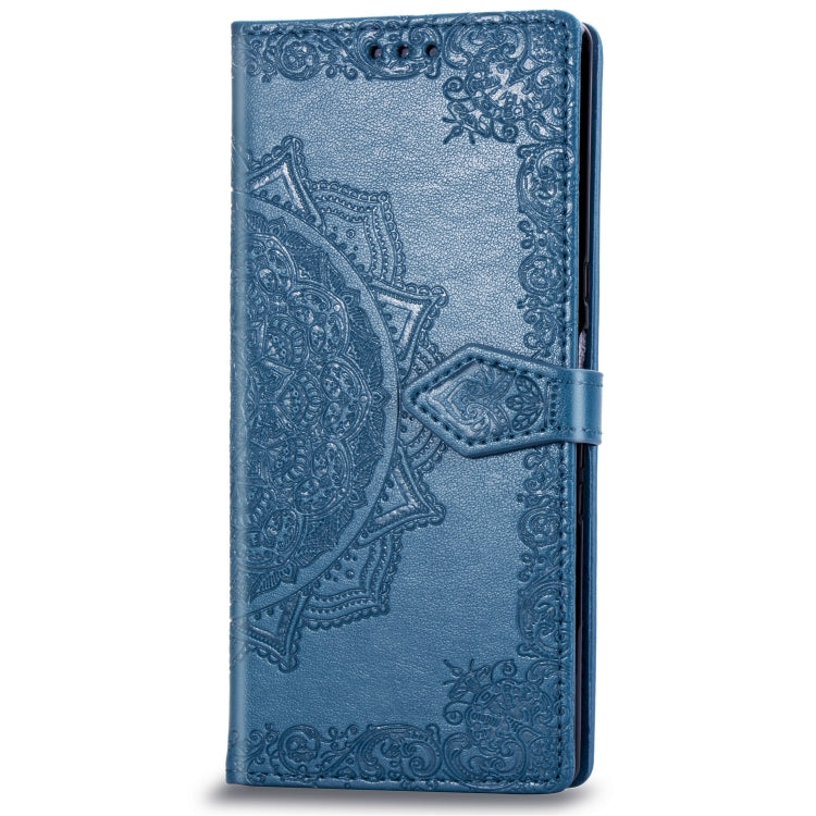 For Sony Xperia 1 Embossed Mandala Pattern PC + TPU Horizontal Flip Leather Case with Holder & Card Slots