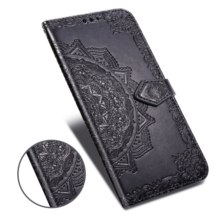 For Sony Xperia 1 Embossed Mandala Pattern PC + TPU Horizontal Flip Leather Case with Holder & Card Slots