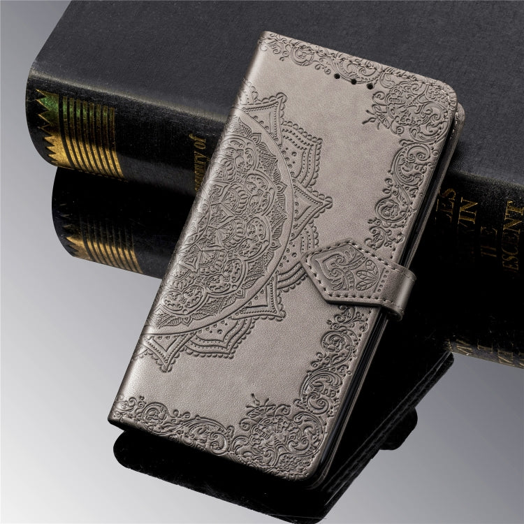 For Sony Xperia 1 Embossed Mandala Pattern PC + TPU Horizontal Flip Leather Case with Holder & Card Slots