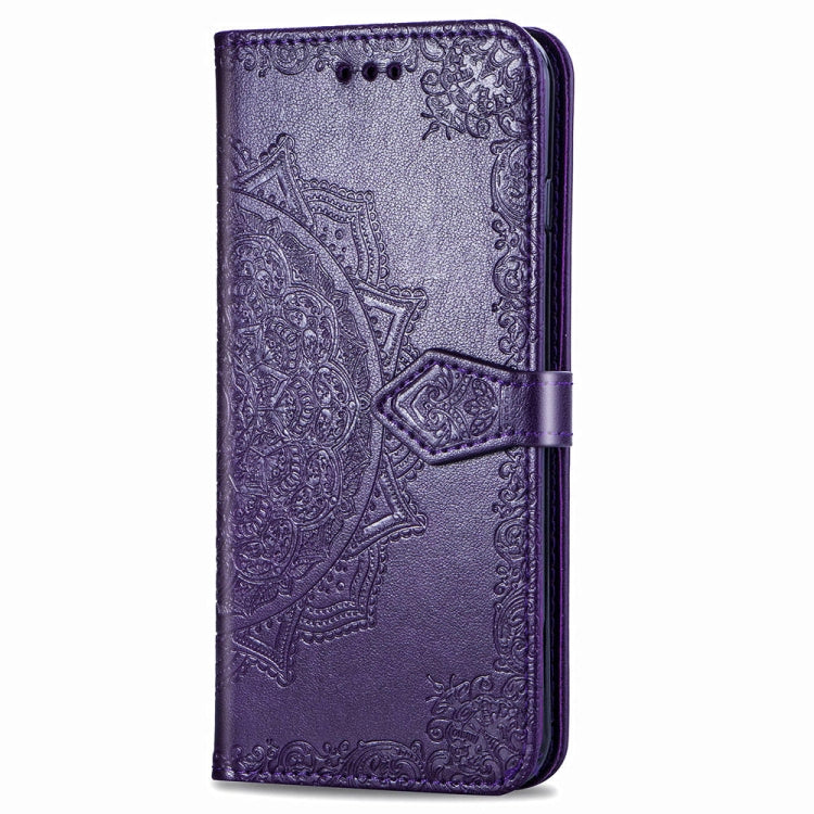 For Sony Xperia 5 Embossed Mandala Pattern PC + TPU Horizontal Flip Leather Case with Holder & Card Slots