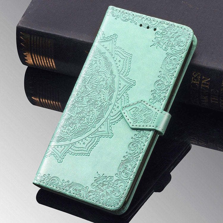 For Sony Xperia 5 Embossed Mandala Pattern PC + TPU Horizontal Flip Leather Case with Holder & Card Slots