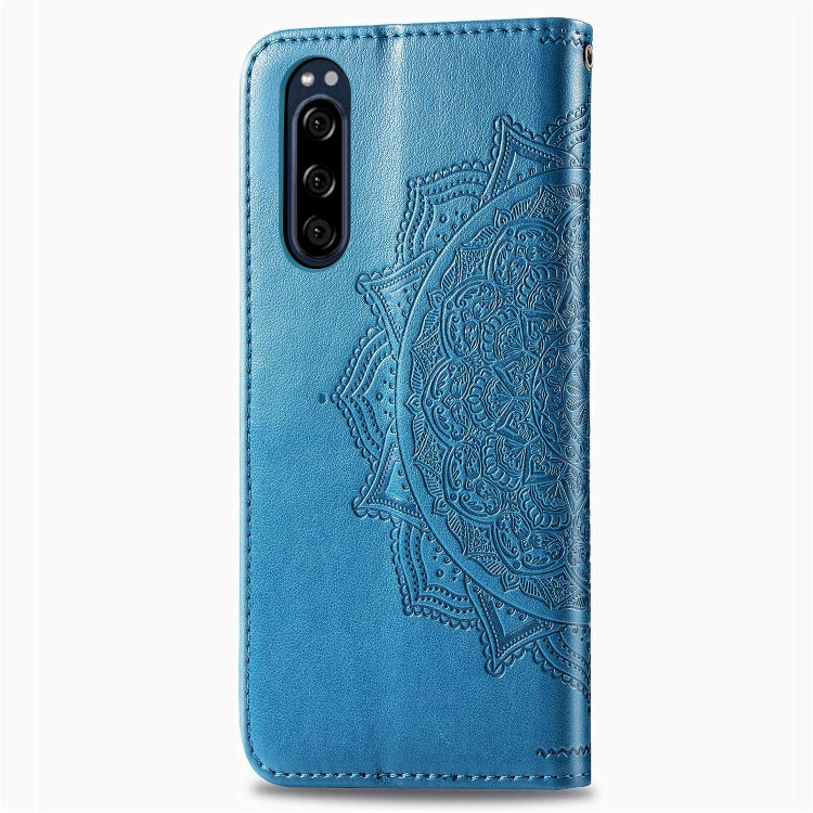 For Sony Xperia 5 Embossed Mandala Pattern PC + TPU Horizontal Flip Leather Case with Holder & Card Slots
