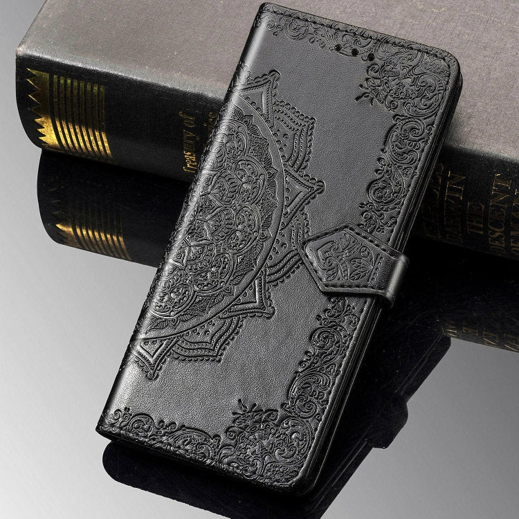 For Sony Xperia 5 Embossed Mandala Pattern PC + TPU Horizontal Flip Leather Case with Holder & Card Slots