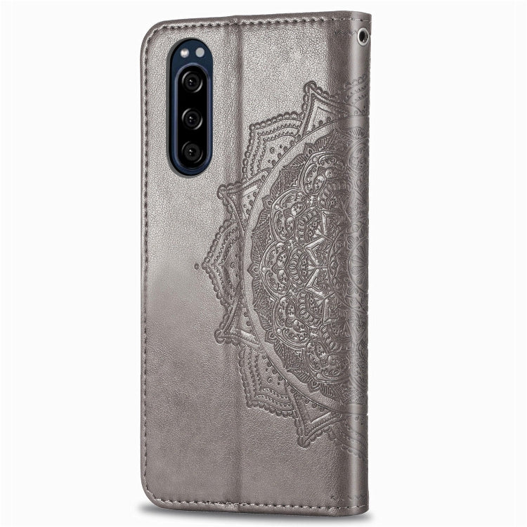 For Sony Xperia 5 Embossed Mandala Pattern PC + TPU Horizontal Flip Leather Case with Holder & Card Slots