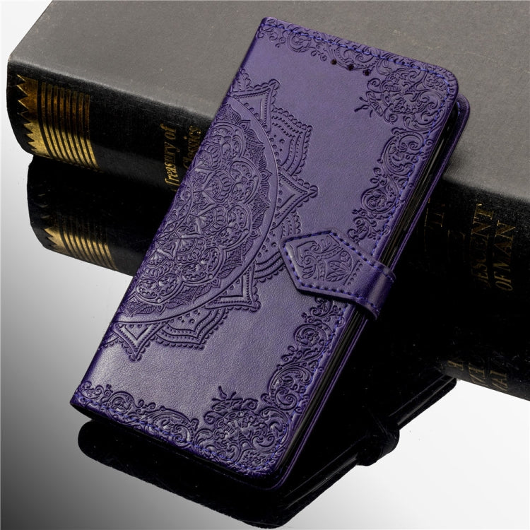 For Sony Xperia 10 Embossed Mandala Pattern PC + TPU Horizontal Flip Leather Case with Holder & Card Slots