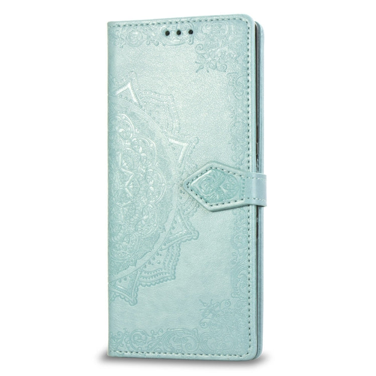 For Sony Xperia 10 Embossed Mandala Pattern PC + TPU Horizontal Flip Leather Case with Holder & Card Slots