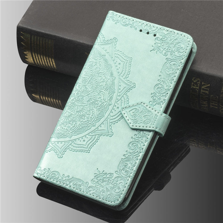 For Sony Xperia 10 Embossed Mandala Pattern PC + TPU Horizontal Flip Leather Case with Holder & Card Slots
