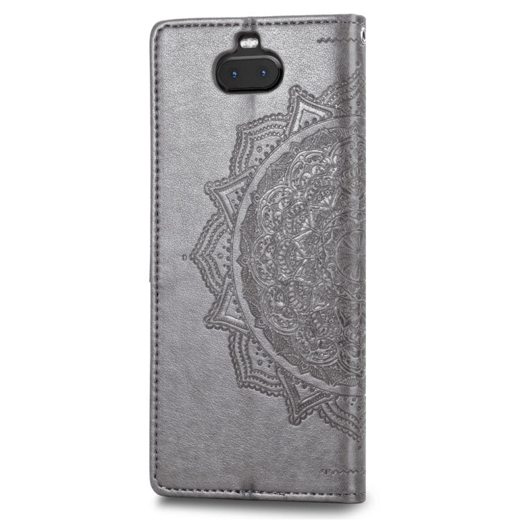 For Sony Xperia 10 Embossed Mandala Pattern PC + TPU Horizontal Flip Leather Case with Holder & Card Slots