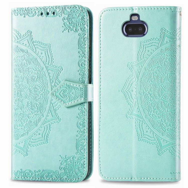 For Sony Xperia 20 Embossed Mandala Pattern PC + TPU Horizontal Flip Leather Case with Holder & Card Slots