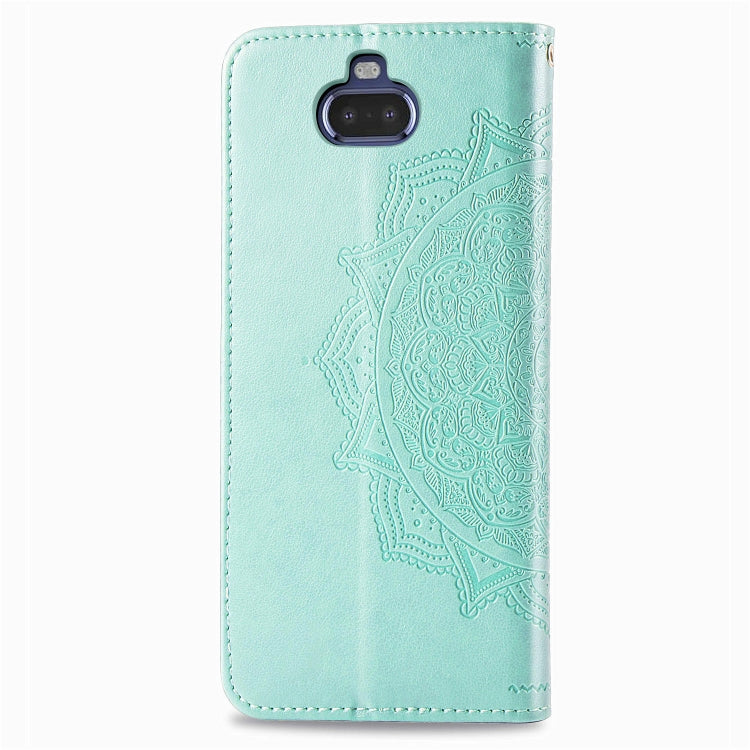 For Sony Xperia 20 Embossed Mandala Pattern PC + TPU Horizontal Flip Leather Case with Holder & Card Slots