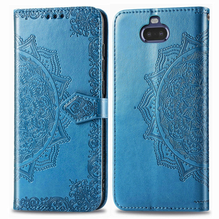For Sony Xperia 20 Embossed Mandala Pattern PC + TPU Horizontal Flip Leather Case with Holder & Card Slots