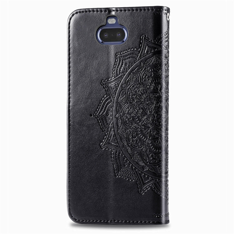 For Sony Xperia 20 Embossed Mandala Pattern PC + TPU Horizontal Flip Leather Case with Holder & Card Slots