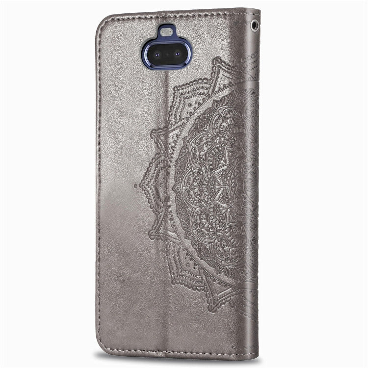 For Sony Xperia 20 Embossed Mandala Pattern PC + TPU Horizontal Flip Leather Case with Holder & Card Slots