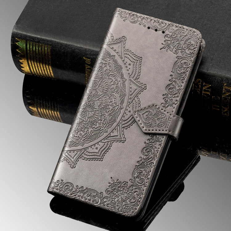 For Sony Xperia 20 Embossed Mandala Pattern PC + TPU Horizontal Flip Leather Case with Holder & Card Slots