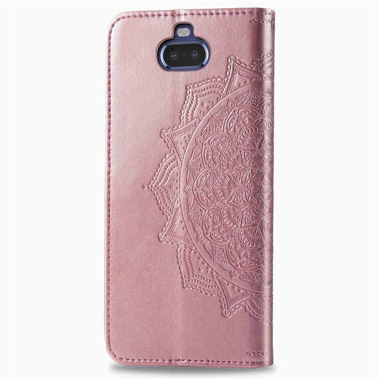 For Sony Xperia 20 Embossed Mandala Pattern PC + TPU Horizontal Flip Leather Case with Holder & Card Slots