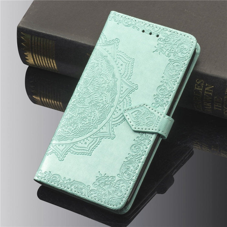 For Sony Xperia XZ3 Embossed Mandala Pattern PC + TPU Horizontal Flip Leather Case with Holder & Card Slots