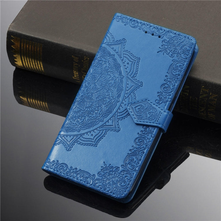 For Sony Xperia XZ3 Embossed Mandala Pattern PC + TPU Horizontal Flip Leather Case with Holder & Card Slots