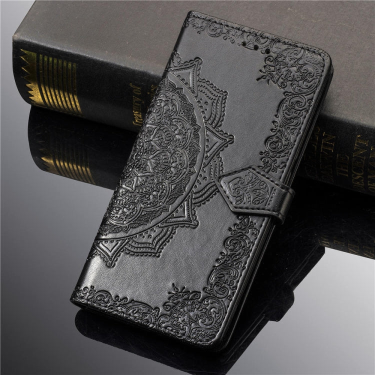 For Sony Xperia XZ3 Embossed Mandala Pattern PC + TPU Horizontal Flip Leather Case with Holder & Card Slots