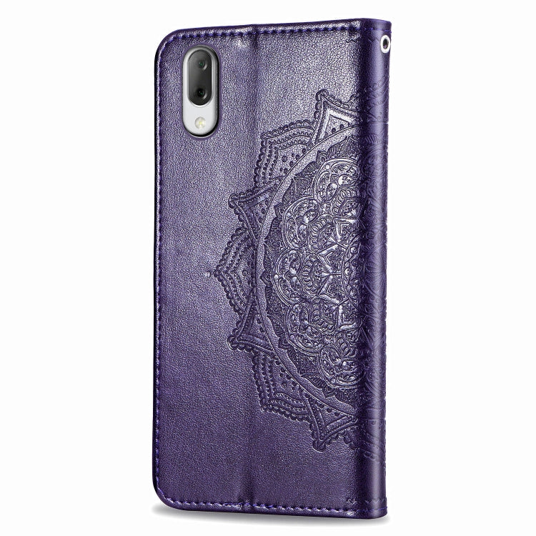For Sony L3 Embossed Mandala Pattern PC + TPU Horizontal Flip Leather Case with Holder & Card Slots