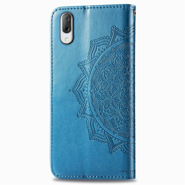 For Sony L3 Embossed Mandala Pattern PC + TPU Horizontal Flip Leather Case with Holder & Card Slots